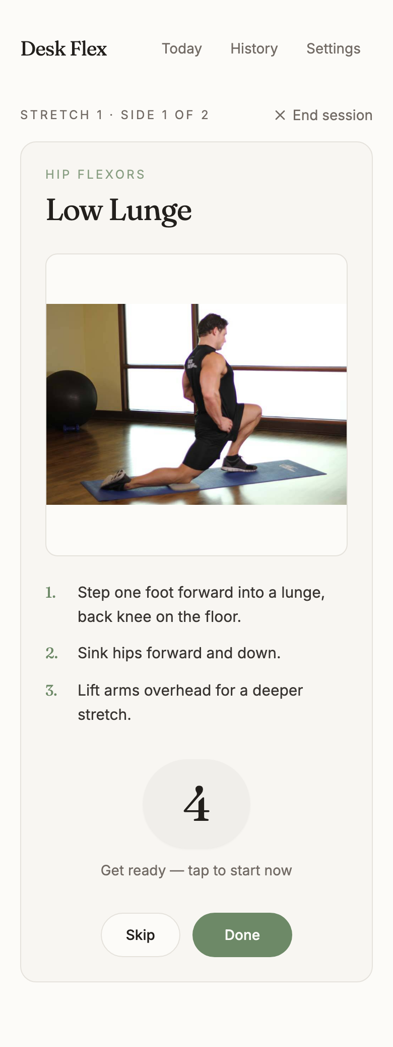Desk Flex active session screenshot